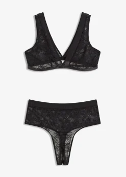 Brassière et string taille haute (ens. 2 pces)