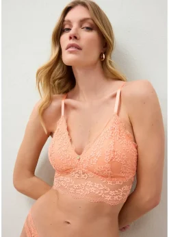 Brassière sans armatures à dentelle florale