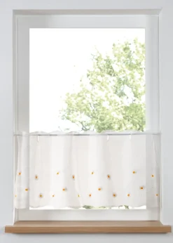 Brise-bise à broderie florale