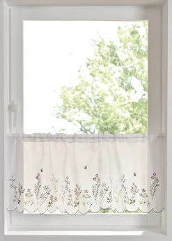 Brise-bise à broderie florale