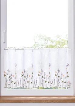 Brise-bise à broderie florale