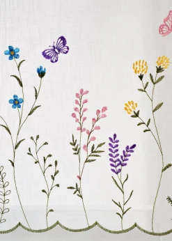 Brise-bise à broderies florales