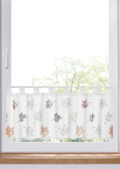 Brise-bise à feuilles brodées