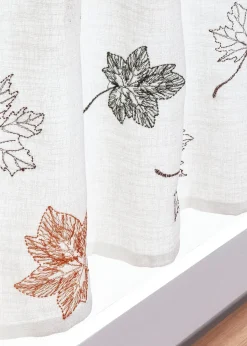 Brise-bise à feuilles brodées