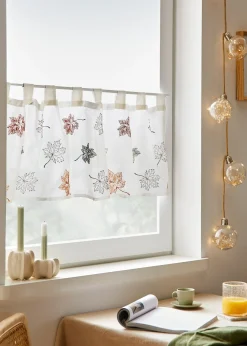 Brise-bise à feuilles brodées