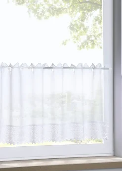 Brise-bise avec bordure brodée