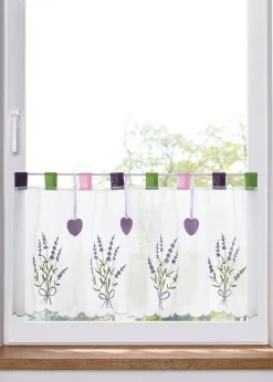 Brise-bise avec broderie lavande