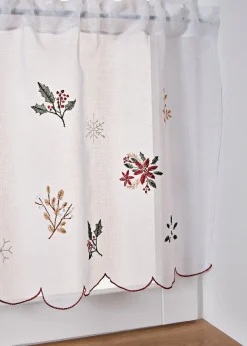 Brise-bise avec broderies hivernales