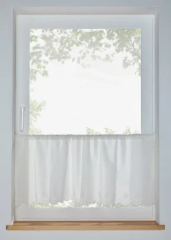 Brise-bise brodé en coton