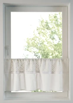 Brise-bise brodé en coton