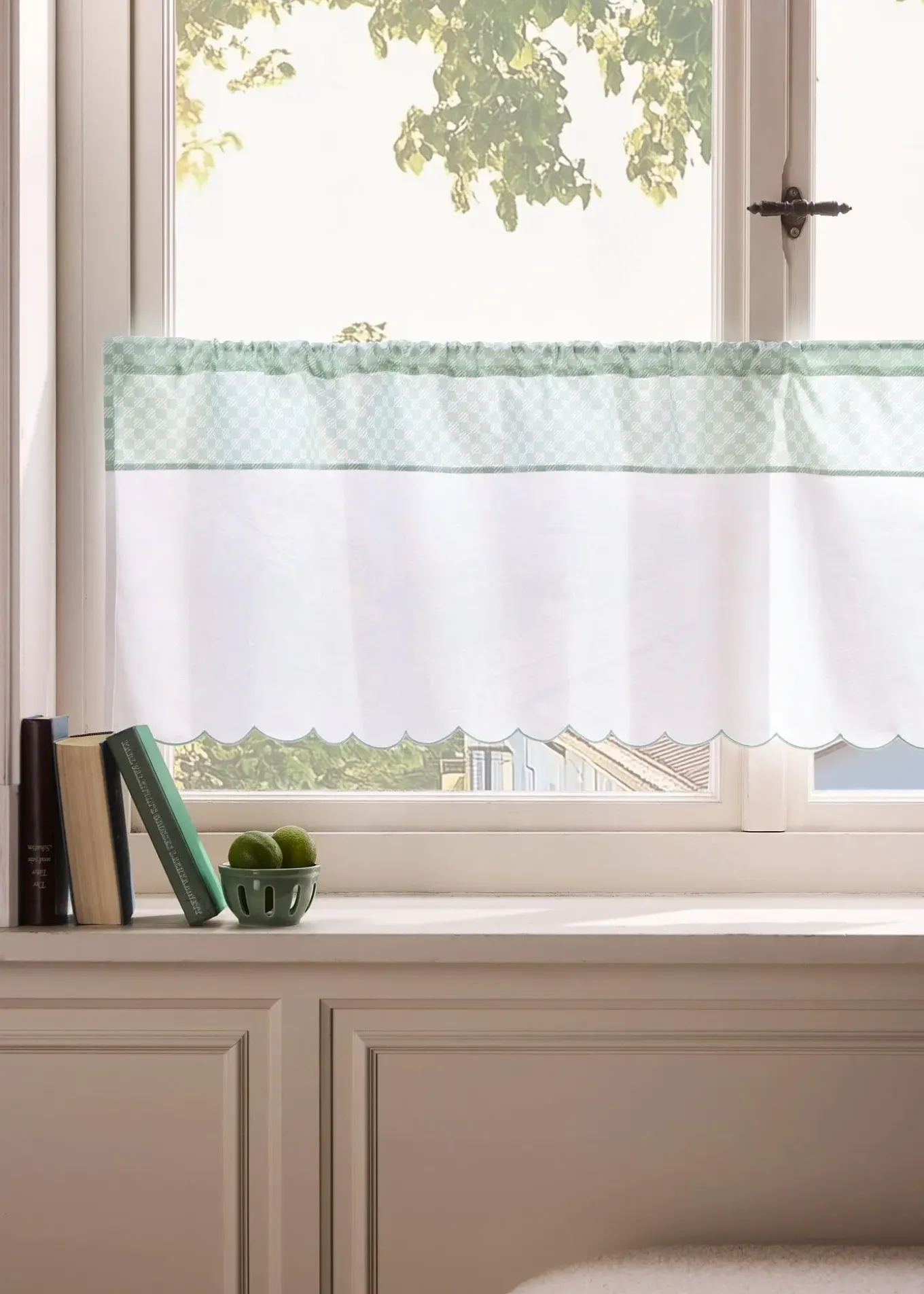 Brise-bise en coton à carreaux