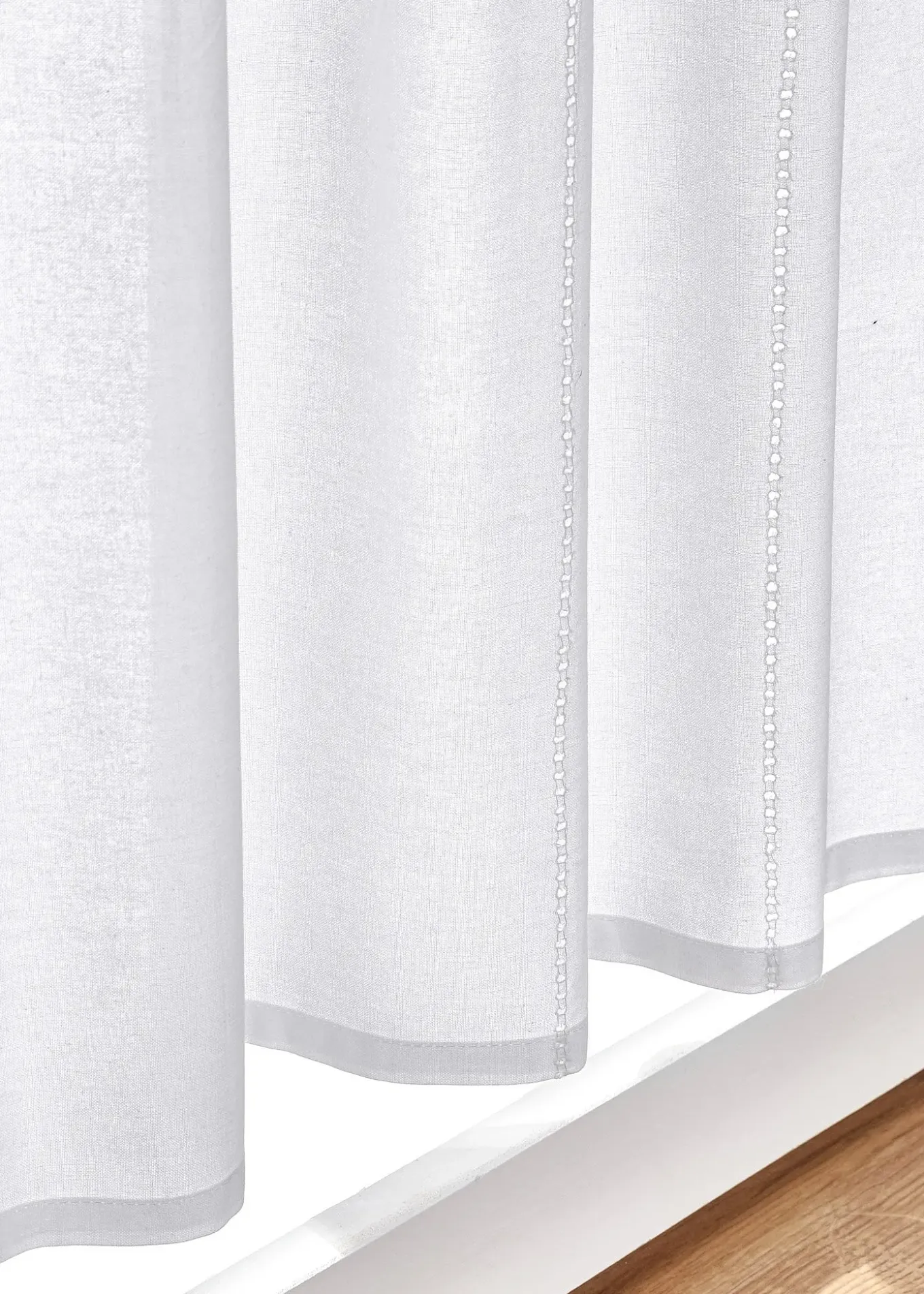 Brise-bise en coton avec bordure dentelle