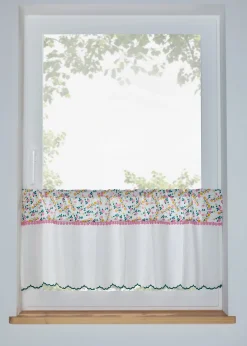 Brise-bise en coton avec dentelle