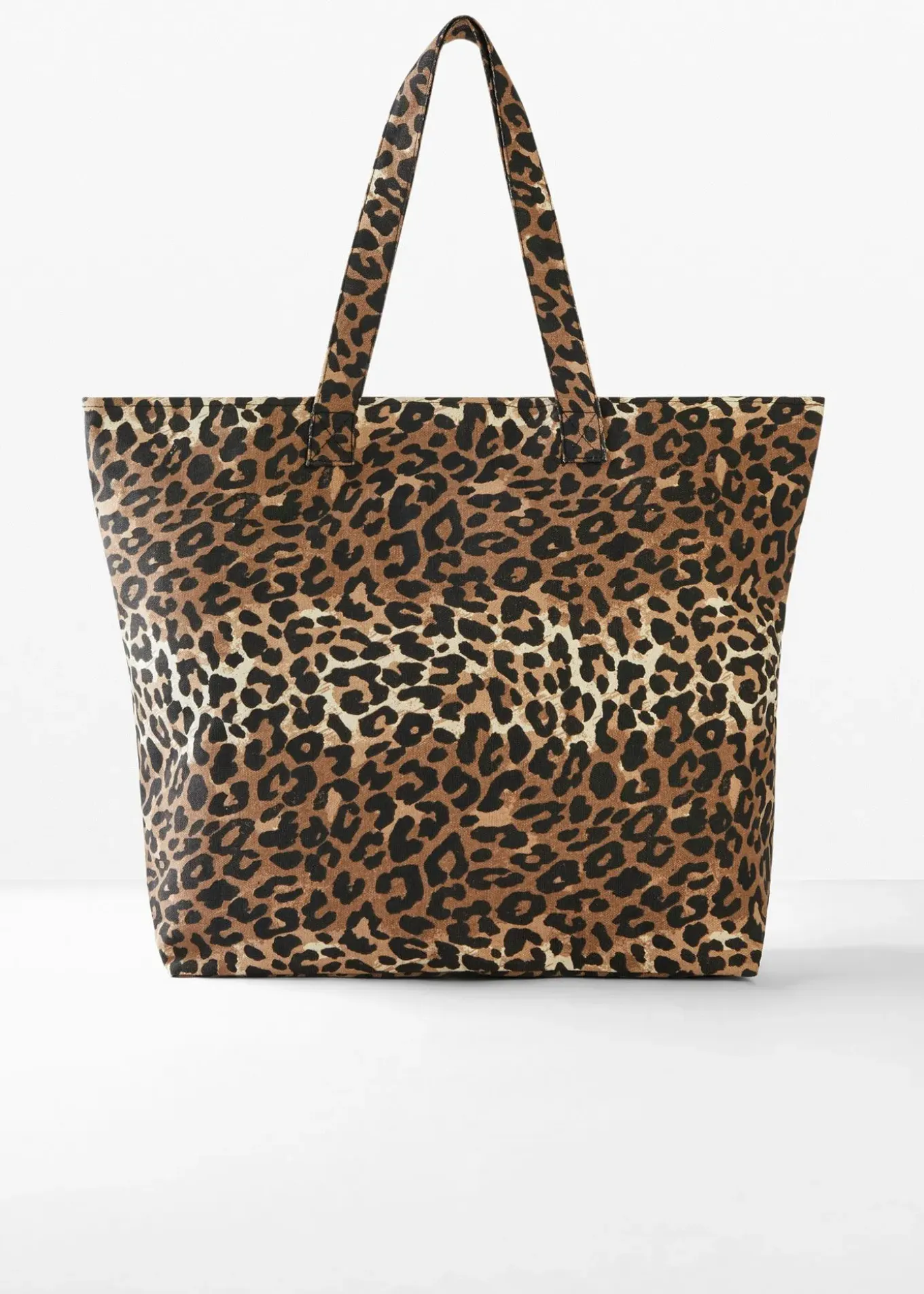 Cabas en toile motif léopard