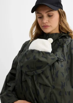 Cape de pluie imperméable pour la grossesse avec empiècement de portage avec pochette