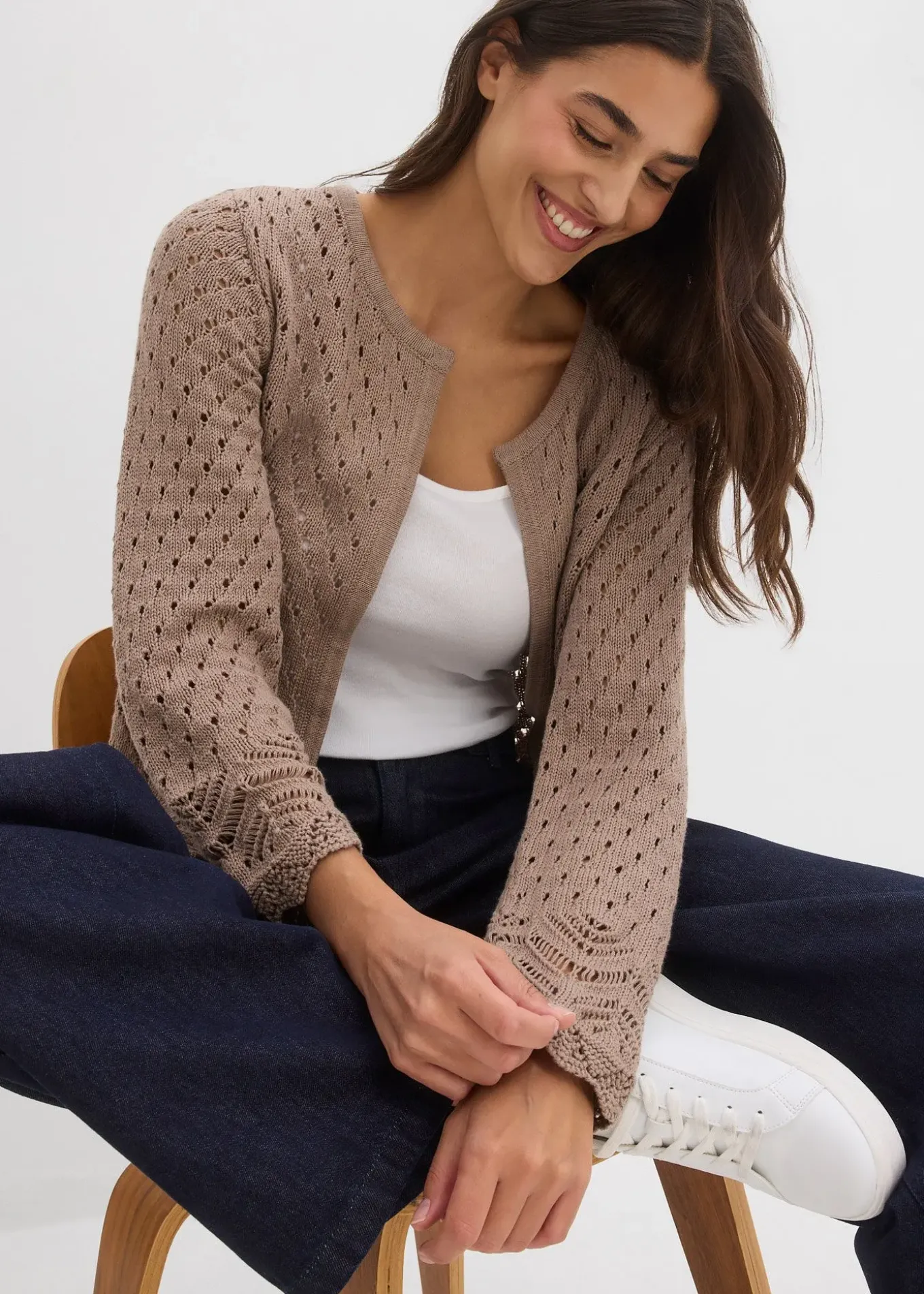 Cardigan ajouré 100% coton