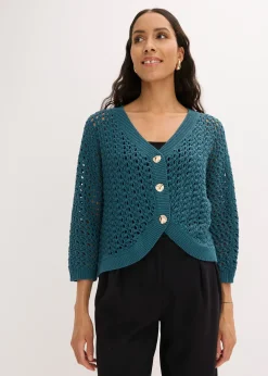 Cardigan ajouré 100% coton