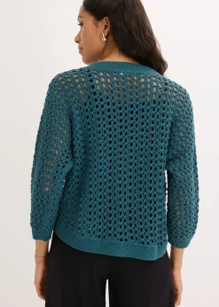 Cardigan ajouré 100% coton