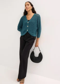 Cardigan ajouré 100% coton