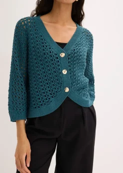 Cardigan ajouré 100% coton