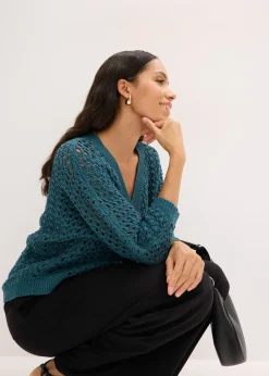 Cardigan ajouré 100% coton