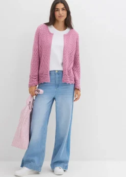 Cardigan ajouré 100% coton