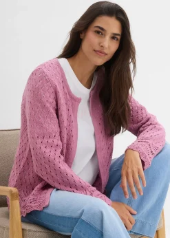 Cardigan ajouré 100% coton