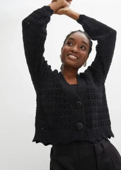 Cardigan ajouré 100% coton
