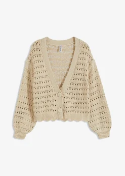 Cardigan ajouré 100% coton