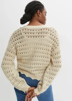 Cardigan ajouré 100% coton