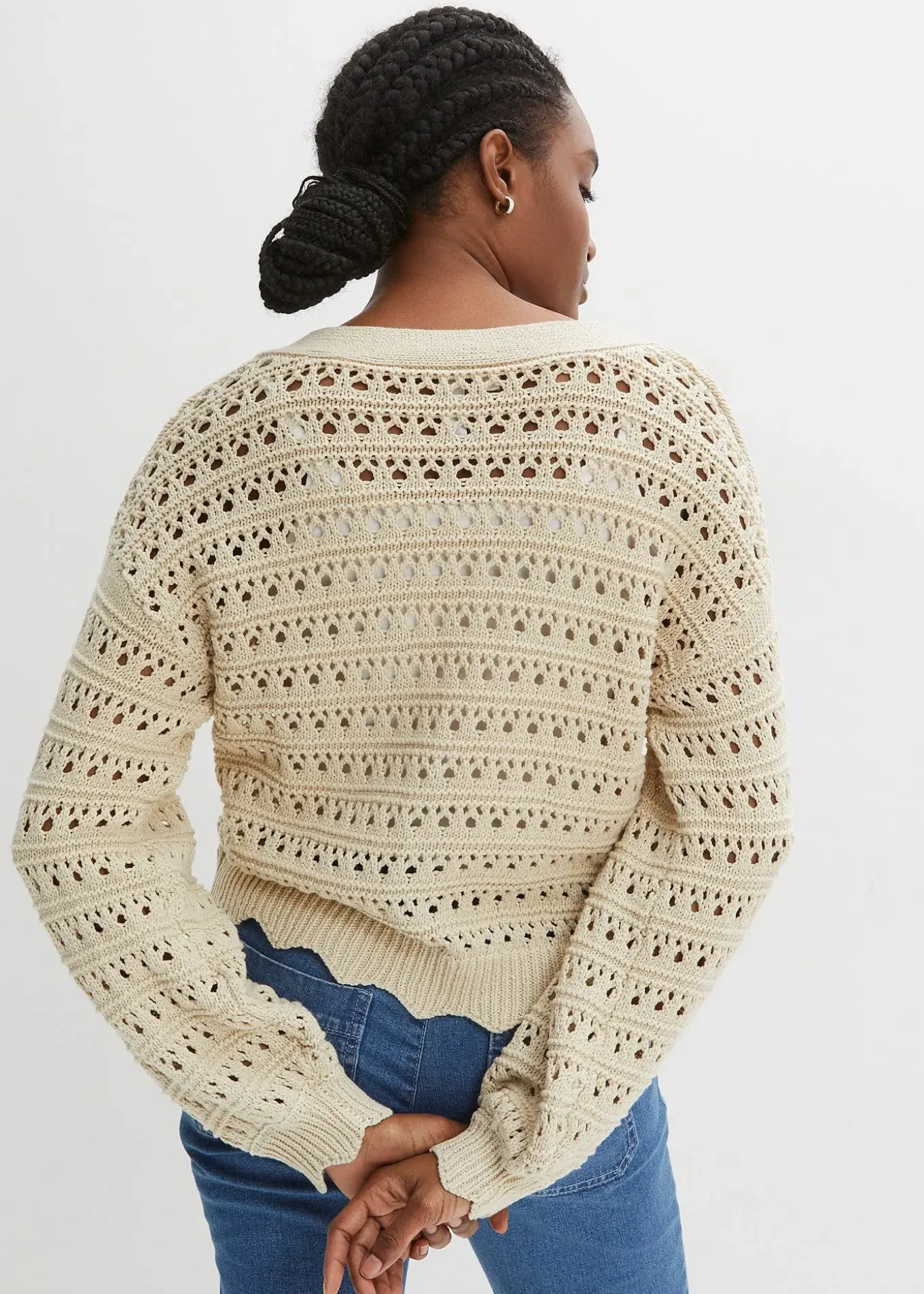 Cardigan ajouré 100% coton
