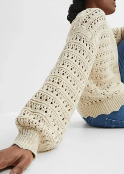 Cardigan ajouré 100% coton
