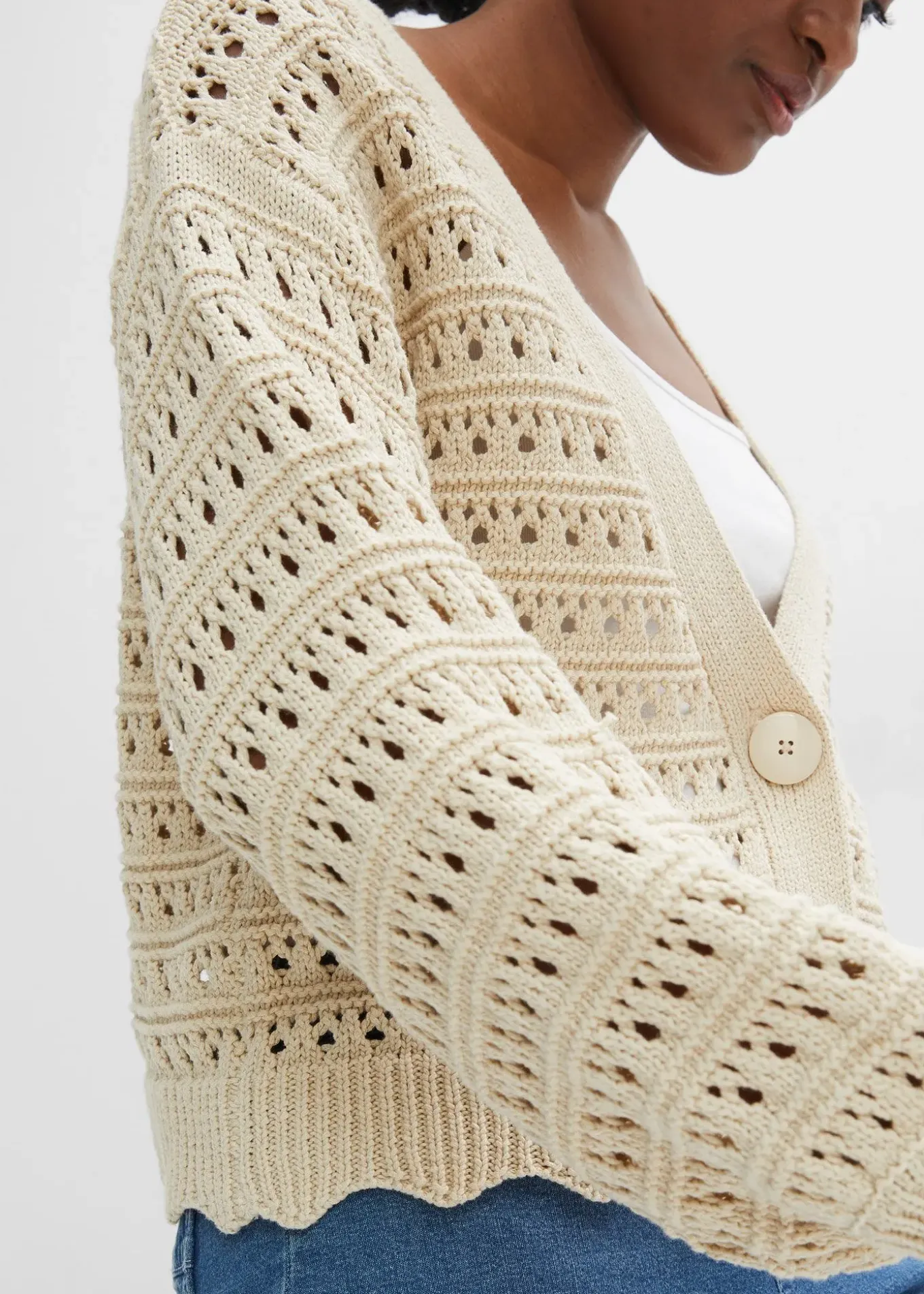 Cardigan ajouré 100% coton