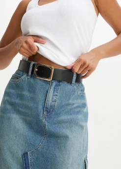 Ceinture à boucle en métal brillant