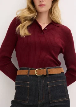 Ceinture en cuir avec boucle brillante