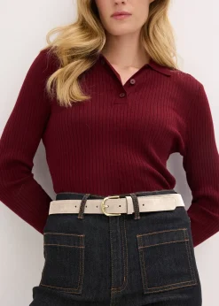 Ceinture en cuir avec boucle brillante