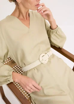 Ceinture tressée extensible avec boucle recouverte