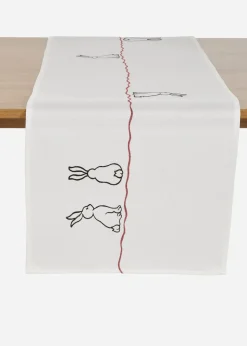 Chemin de table avec broderie de lapins