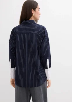 Chemise à rayures tennis, viscose mélangée