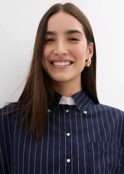 Chemise à rayures tennis, viscose mélangée