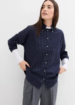 Chemise à rayures tennis, viscose mélangée