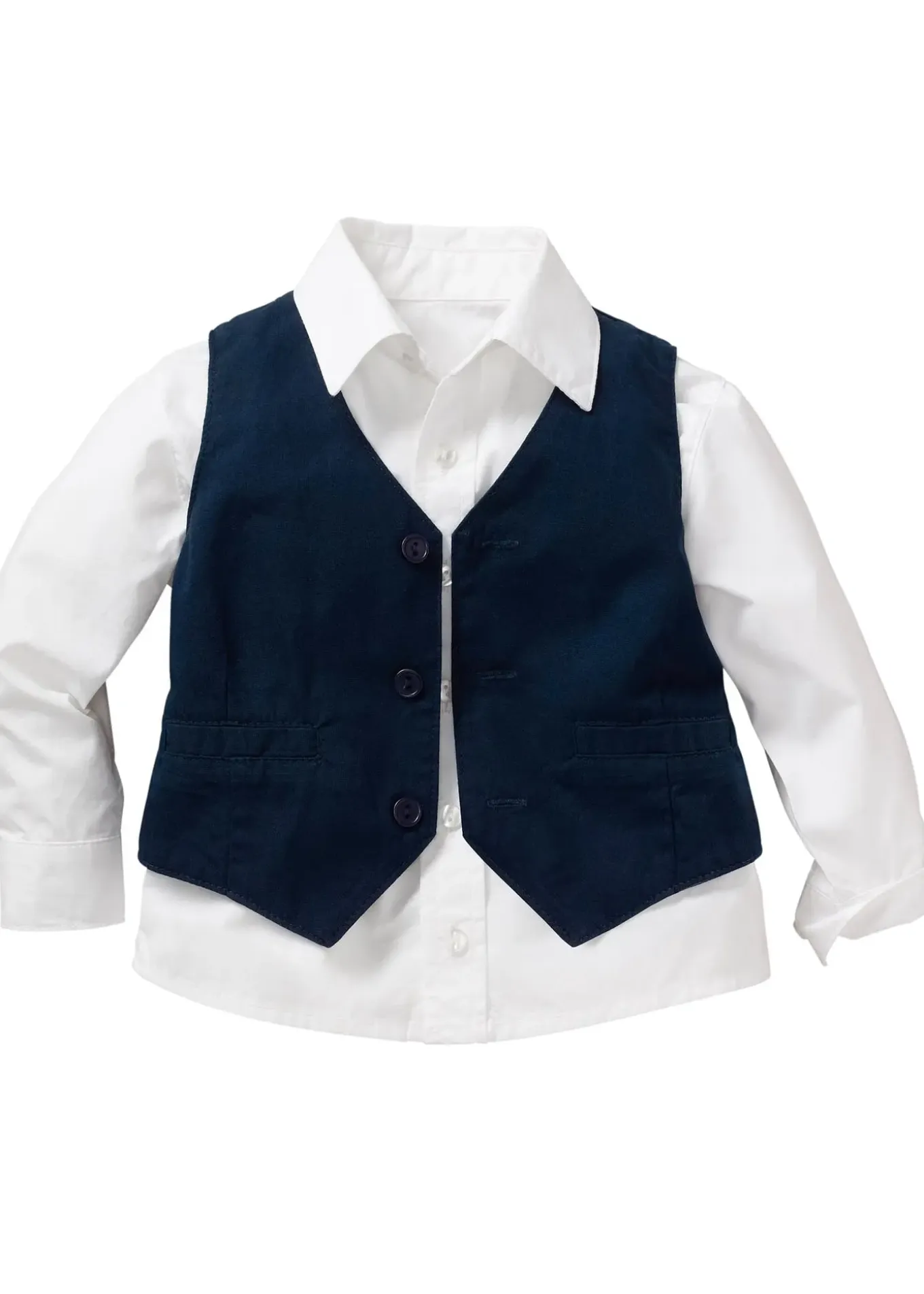 Chemise + veston + pantalon 100% coton (ens. 3 pces)