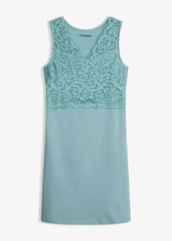 Chemise de nuit avec empiècement dentelle
