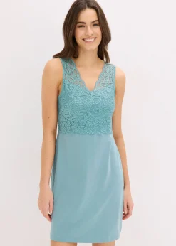 Chemise de nuit avec empiècement dentelle