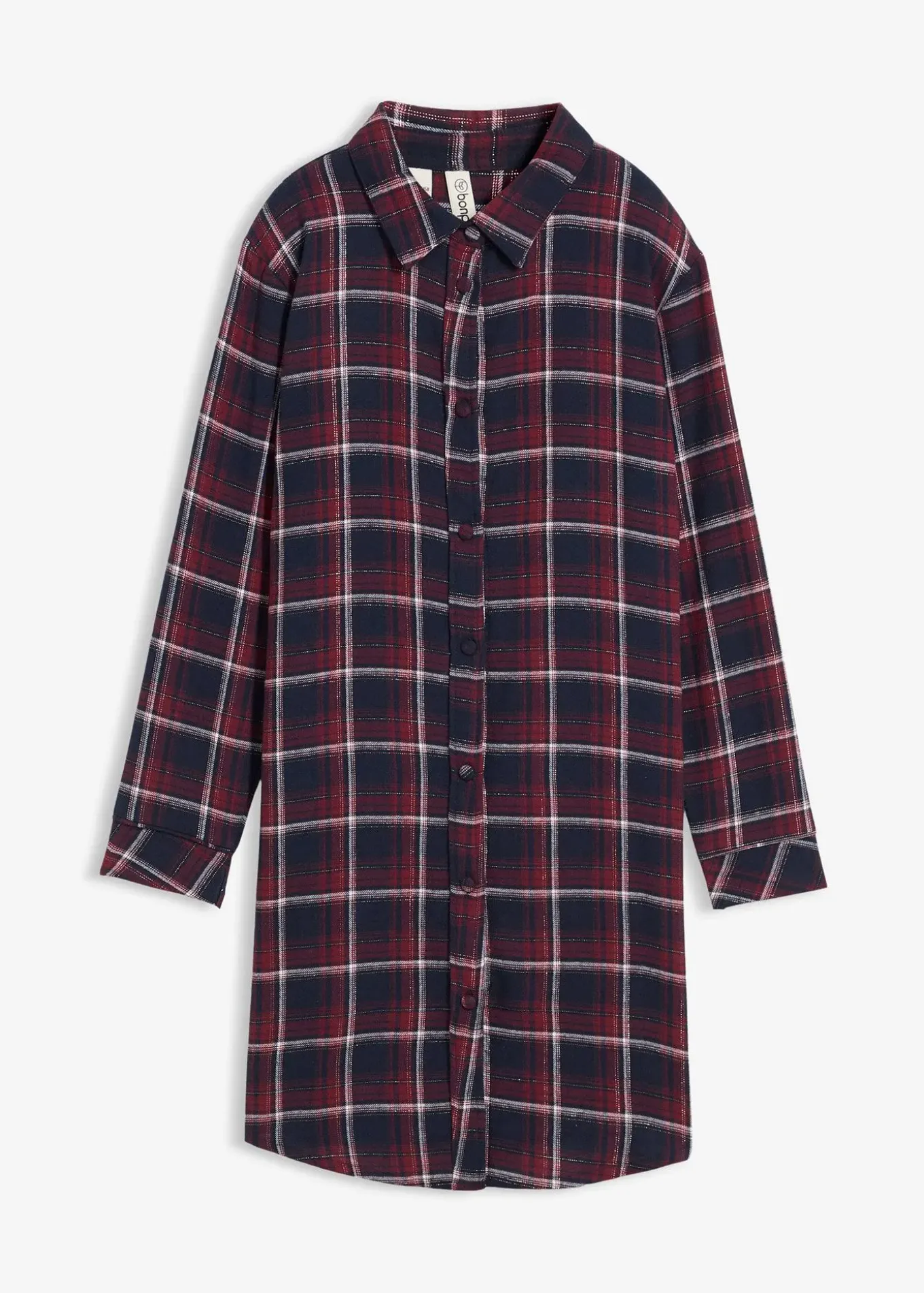 Chemise de nuit boutonnée en flanelle douce