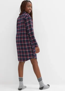 Chemise de nuit boutonnée en flanelle douce