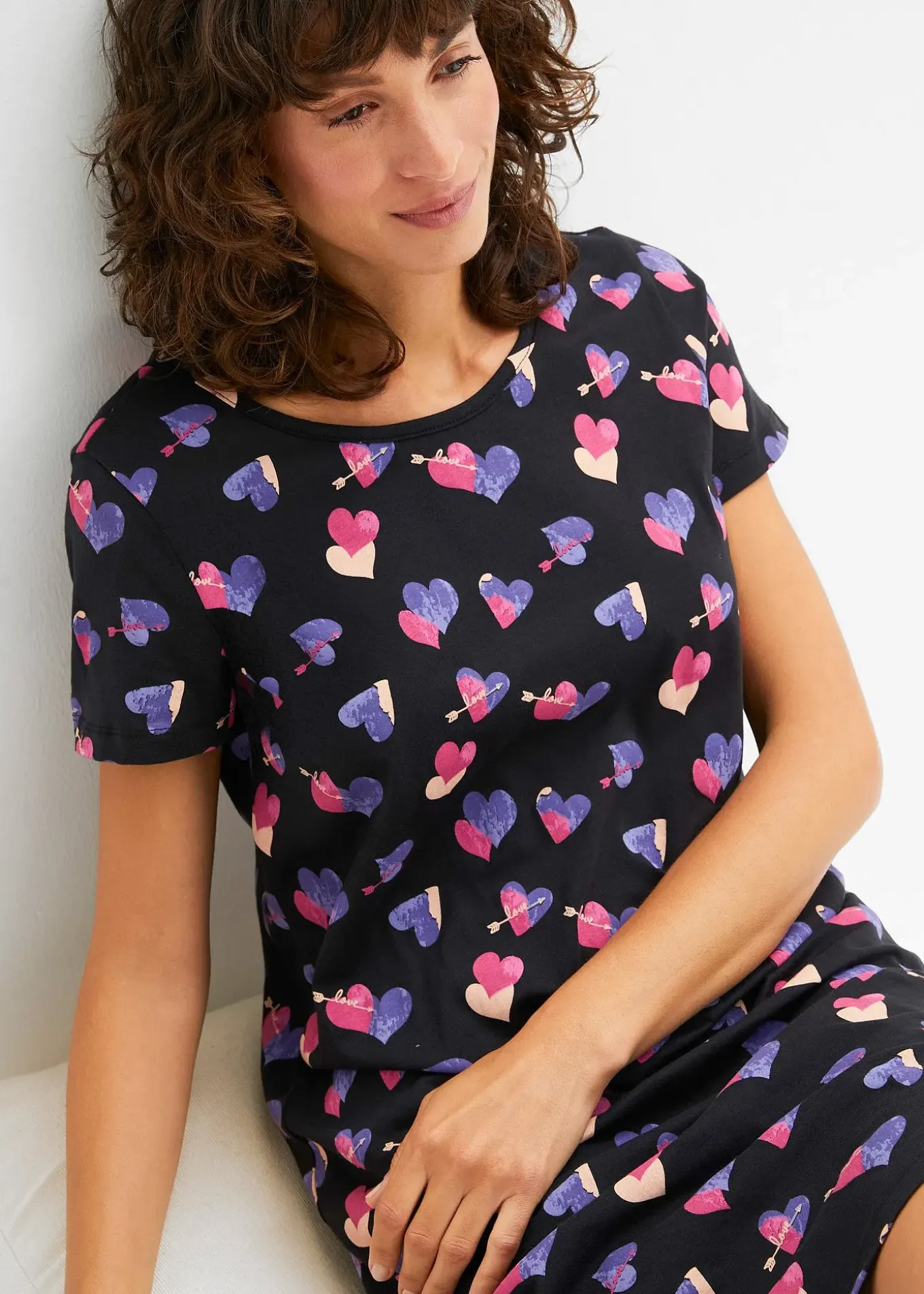 Chemise de nuit courte 100% coton