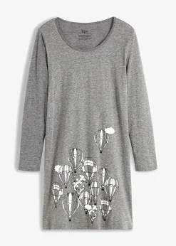 Chemise de nuit courte à manches longues