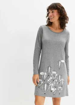 Chemise de nuit courte à manches longues