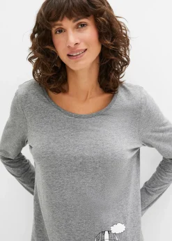 Chemise de nuit courte à manches longues